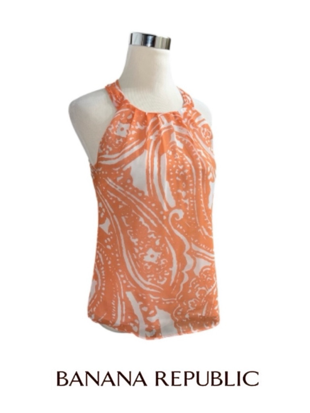 Banana Republic Women's Orange Halter Top
